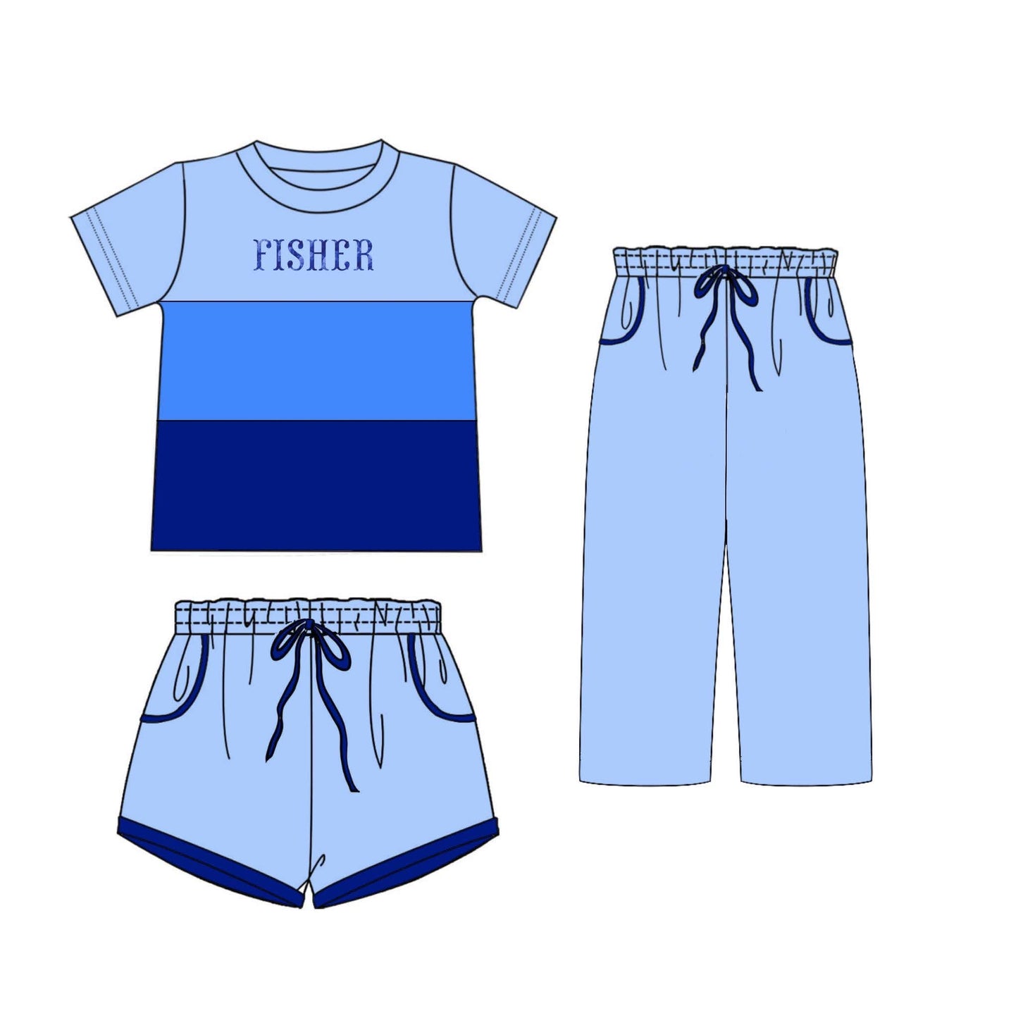 French Knot - 5K Member Outfit - BLUE 3-Piece Set - ETA October to LC