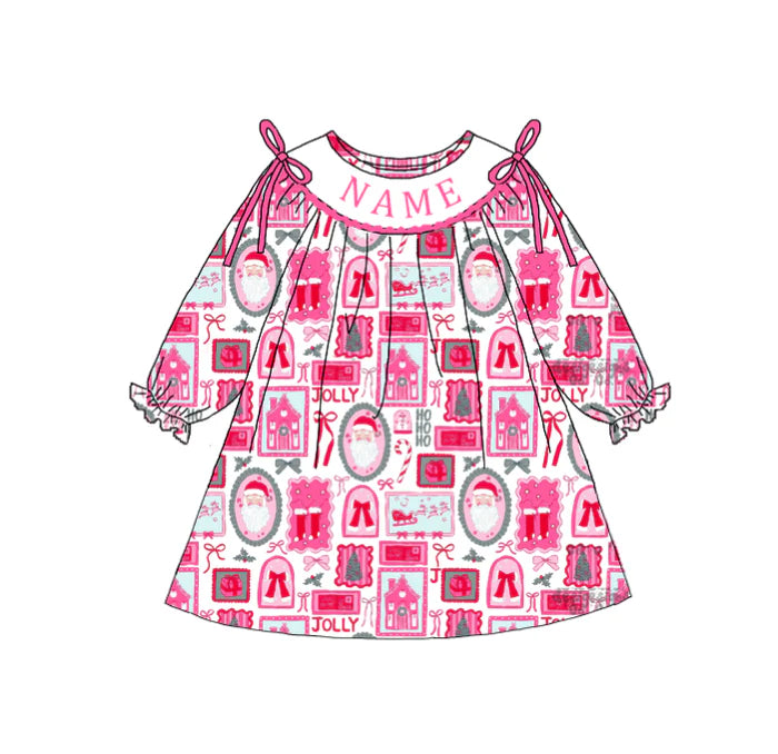 Pink Christmas Machine Smock - ETA Early October