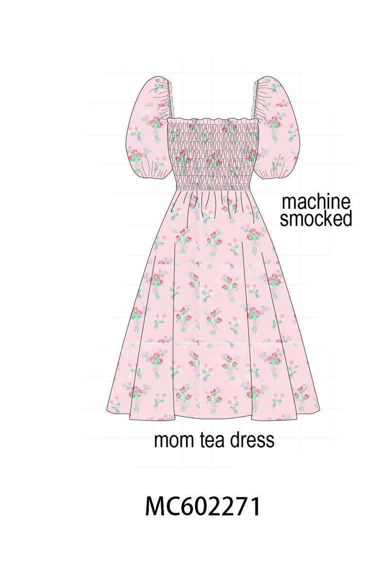 PO81 Pink floral print ruffle collection