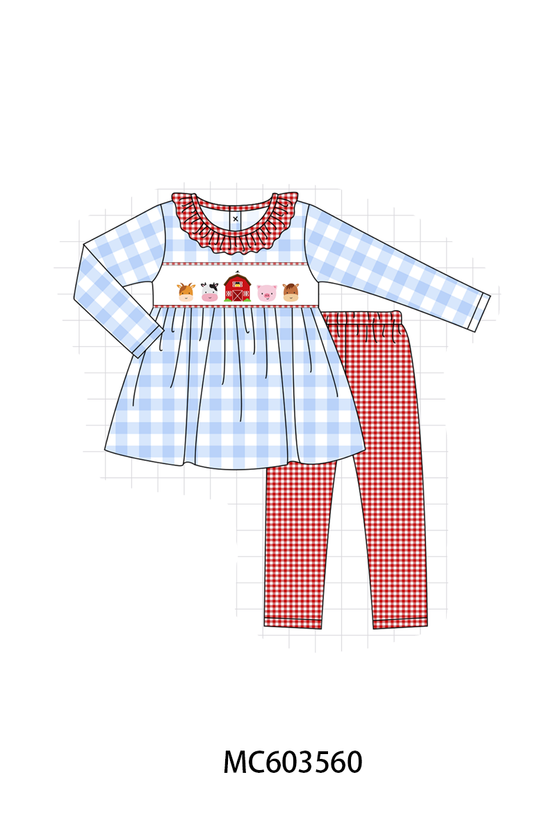 PO85 Blue farm embroidery gingham collection - ETA LATE AUGUST to LC