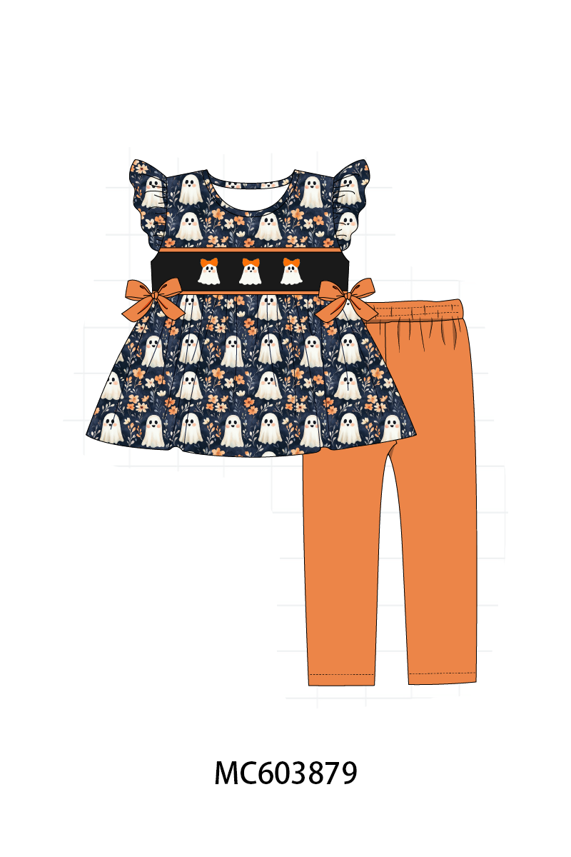 PO85 Orange halloween ghost embroidery collection - ETA LATE AUGUST to LC