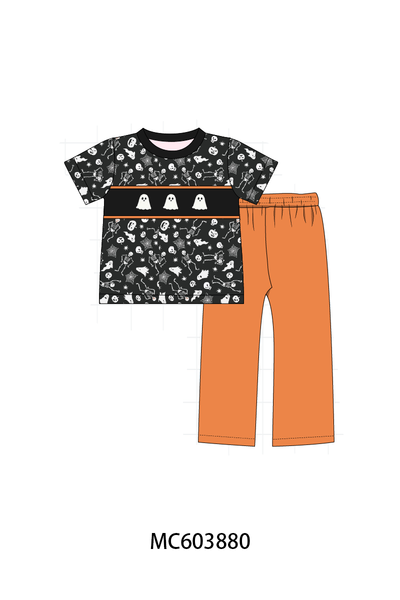 PO85 Orange halloween ghost embroidery collection - ETA LATE AUGUST to LC
