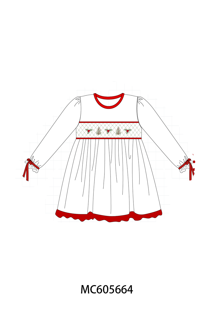 PO93 Red&sage christmas tree holly smocked collection - ETA mid-November to LC
