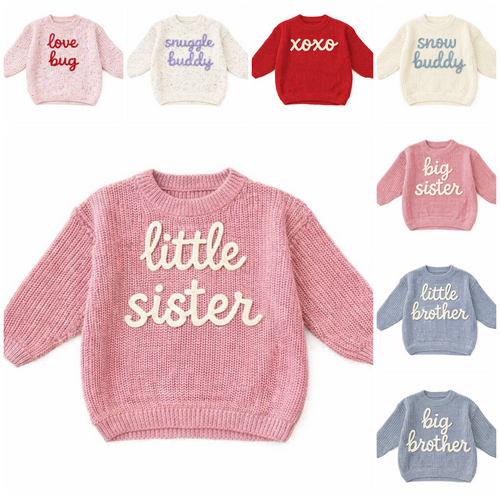 oversized machine embordered sweater - ETA EARLY NOV TO LC