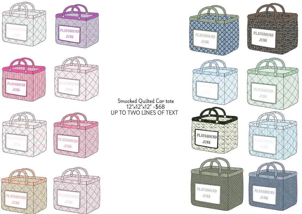 Smocked Quilted Car tote - ETA DECEMBER