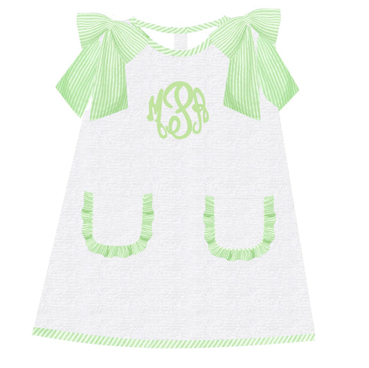 Embroidery Monogram Seersucker Swim Coverup - ETA August to LC