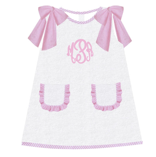 Embroidery Monogram Seersucker Swim Coverup - ETA August to LC