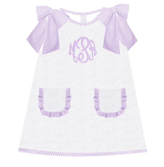Embroidery Monogram Seersucker Swim Coverup - ETA August to LC