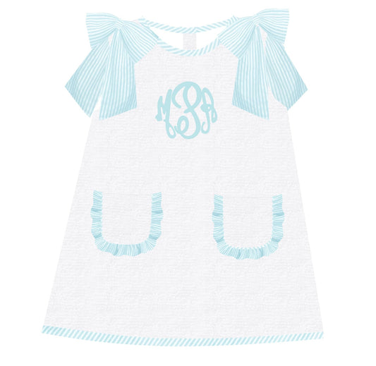 Embroidery Monogram Seersucker Swim Coverup - ETA August to LC