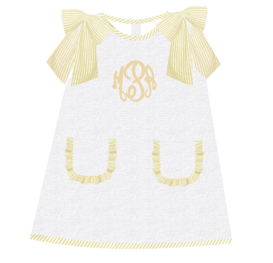 Embroidery Monogram Seersucker Swim Coverup - ETA August to LC