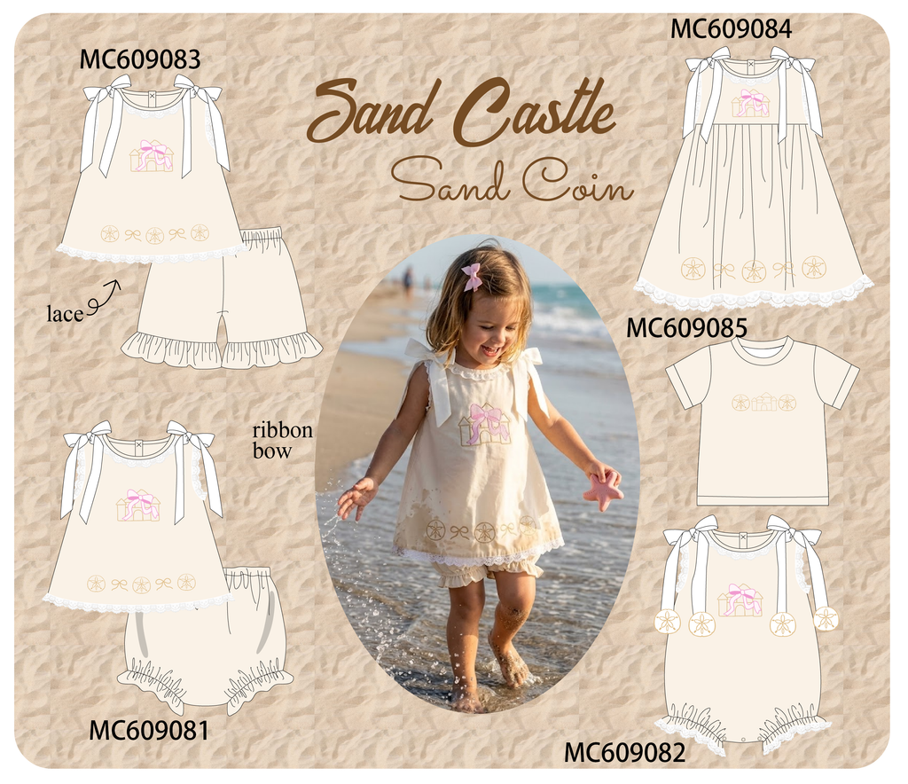 ETA MARCH 2026-po104 Beige sand castle embroidery collection