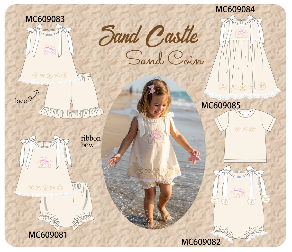 ETA MARCH 2026-po104 Beige sand castle embroidery collection