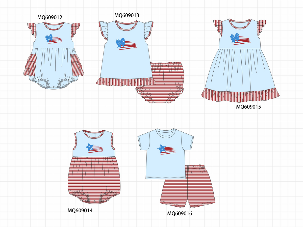 PO106 Blue Patriotic flag embroidery stripe collection - ETA APRIL