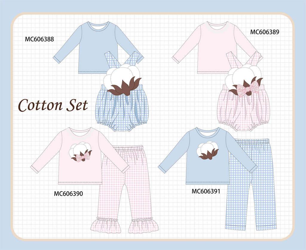 PO95 Blue&pink cotton applique gingham collection - ETA early December to LC