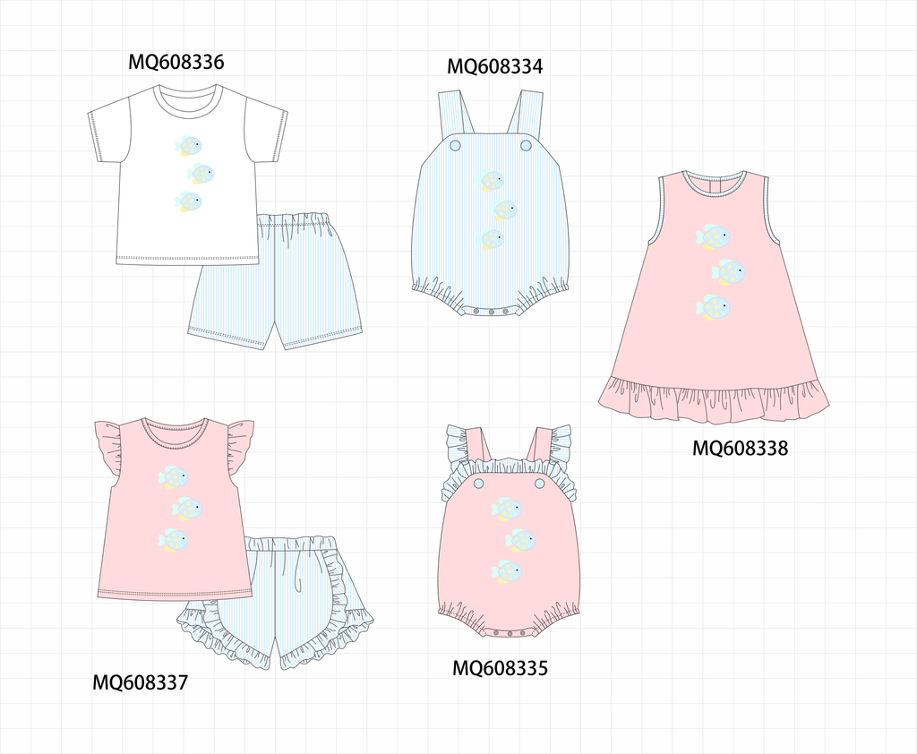 ETA MARCH 2026-po103 Blue&pink fish embroidery collection