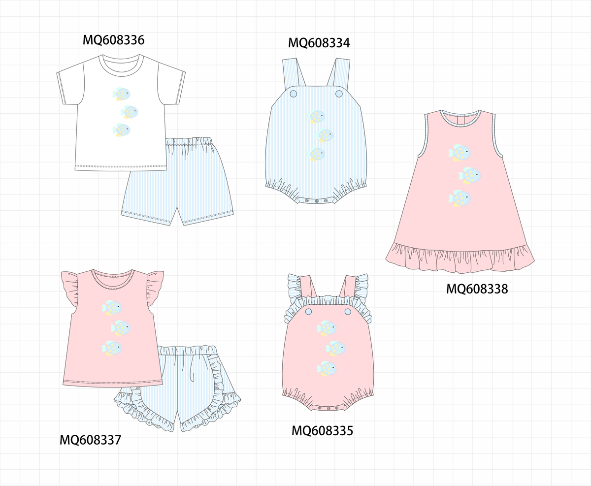ETA MARCH 2026-po103 Blue&pink fish embroidery collection
