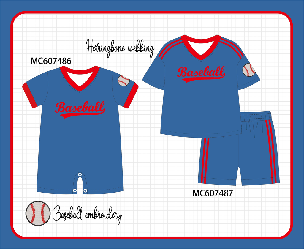 PO99 Blue baseball embroidery collection