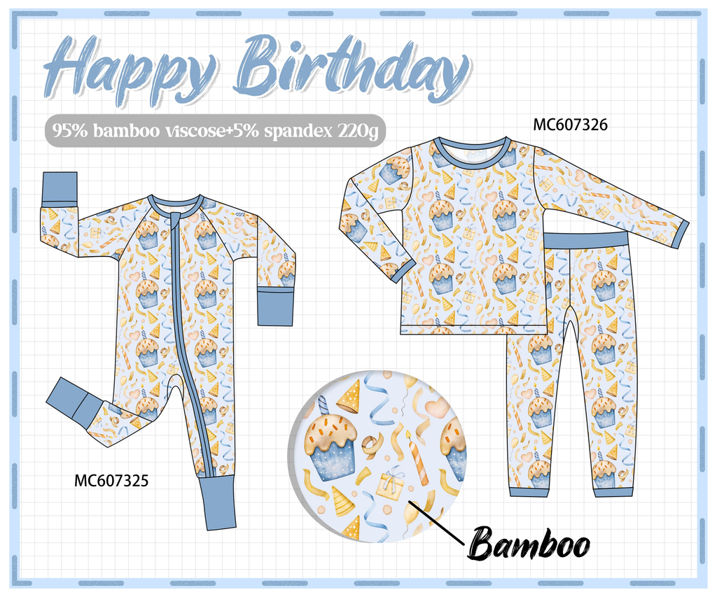 PO99 Blue cake print bamboo collection