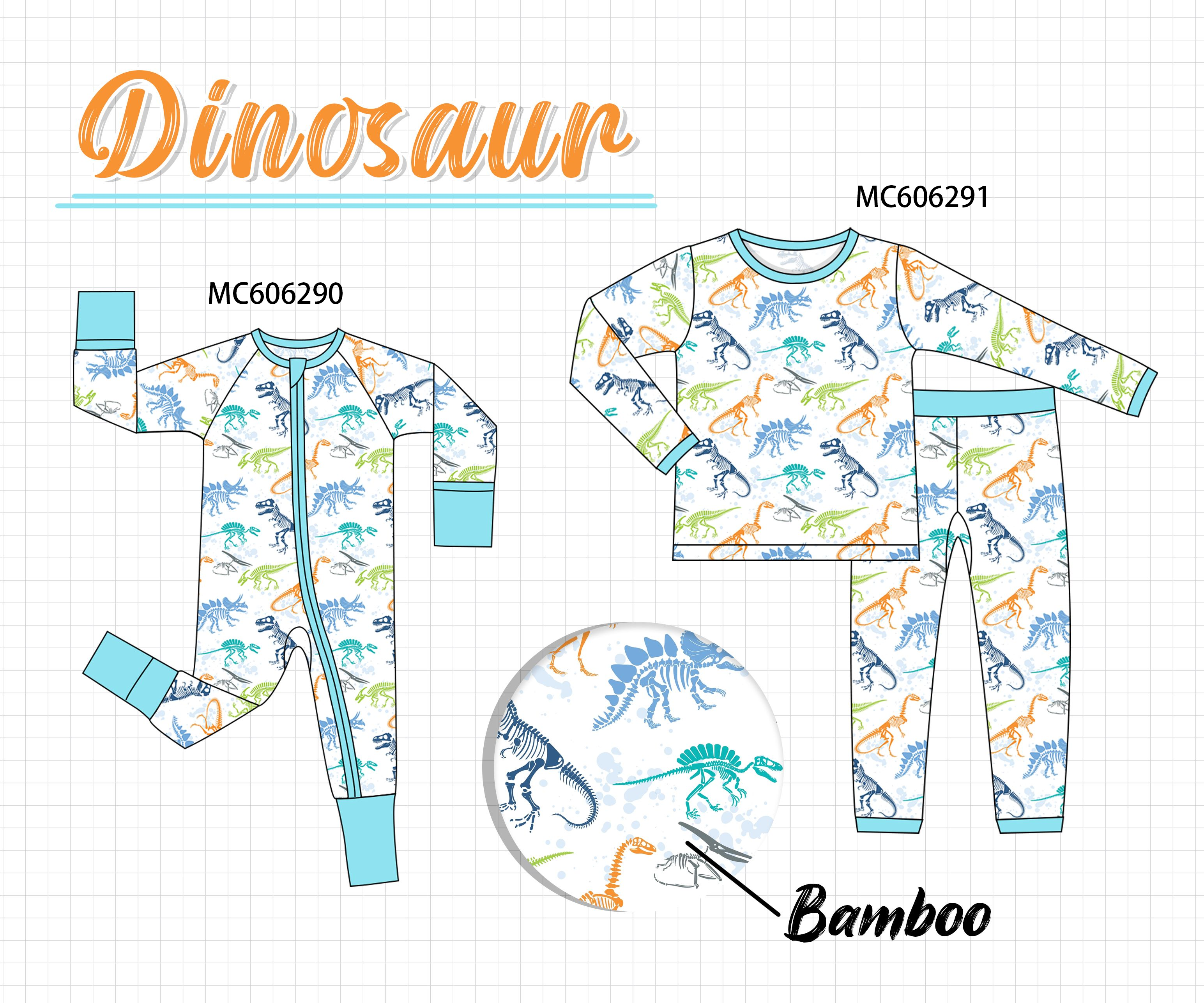 PO95 Blue dinosaur print bamboo collection - ETA early December to LC