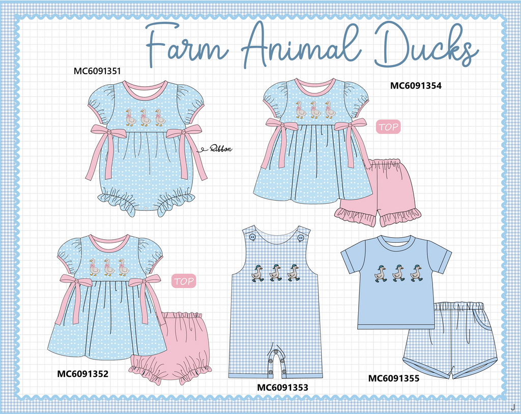 PO107 Blue farm embroidery dot collection  ETA MARCH