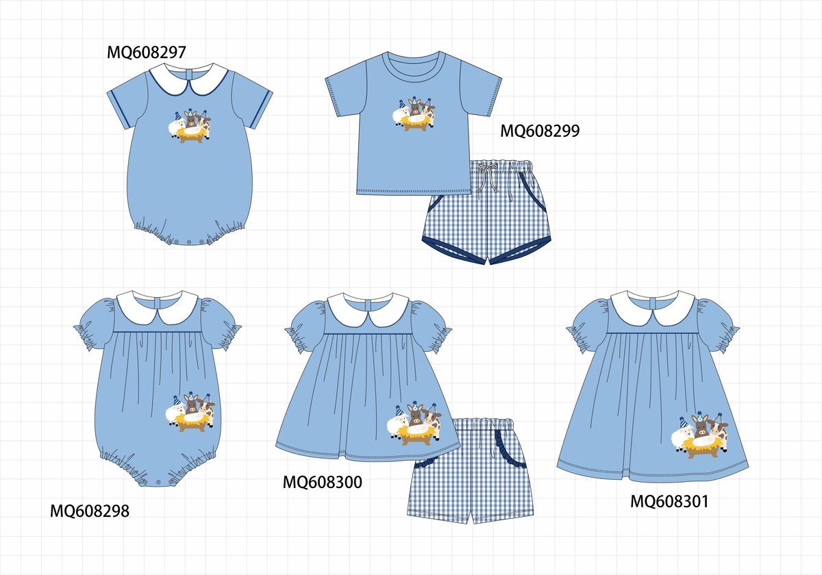 ETA MARCH 2026-po103 Blue farm nativity applique collection