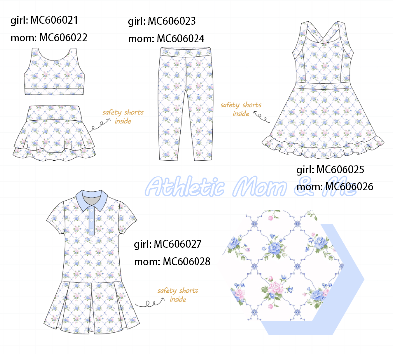 PO95 Blue floral print mom&me active collection 2 - ETA early December to LC