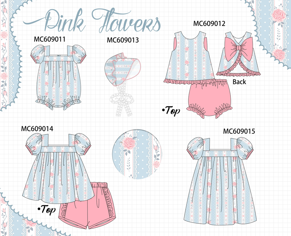 ETA MARCH 2026-po104 Blue floral print ruffle collection