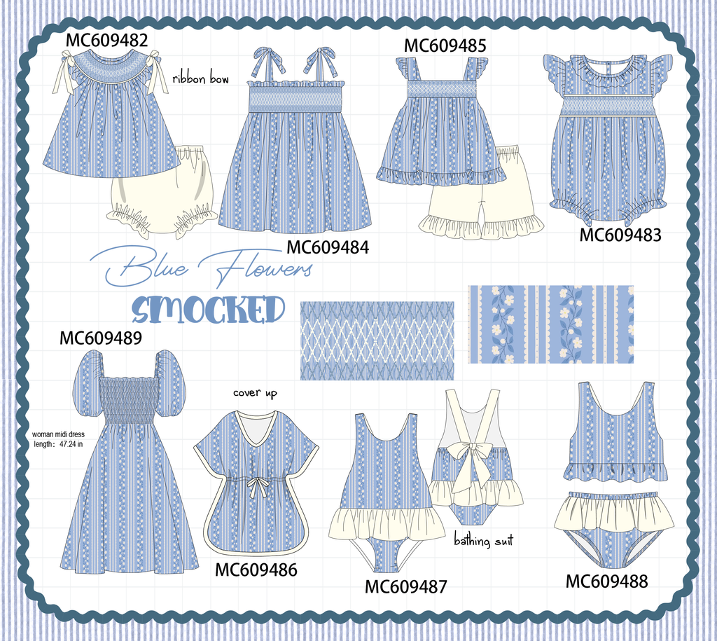 ETA MARCH 2026-po104 Blue floral smocked collection 2