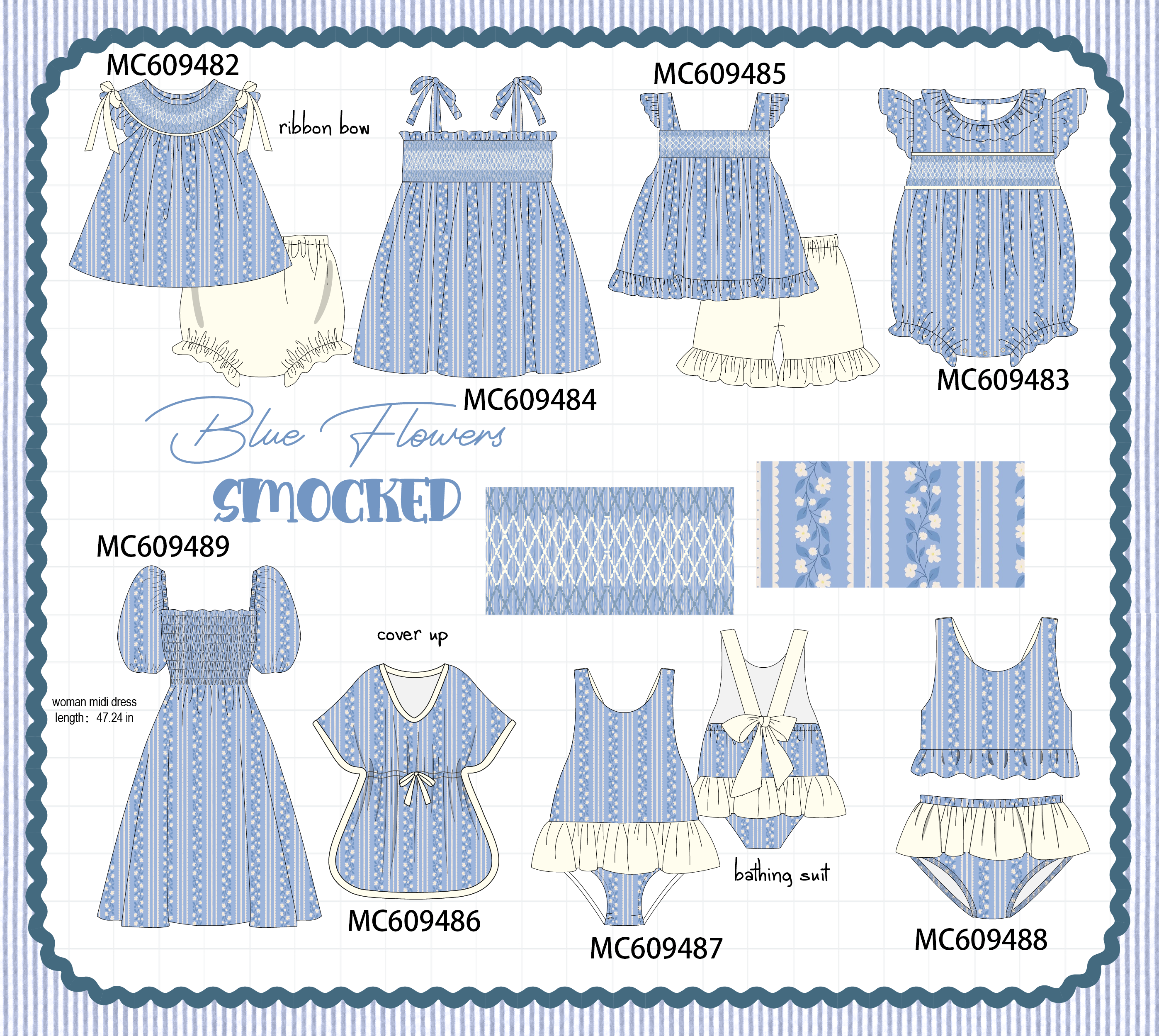 ETA MARCH 2026-po104 Blue floral smocked collection 2