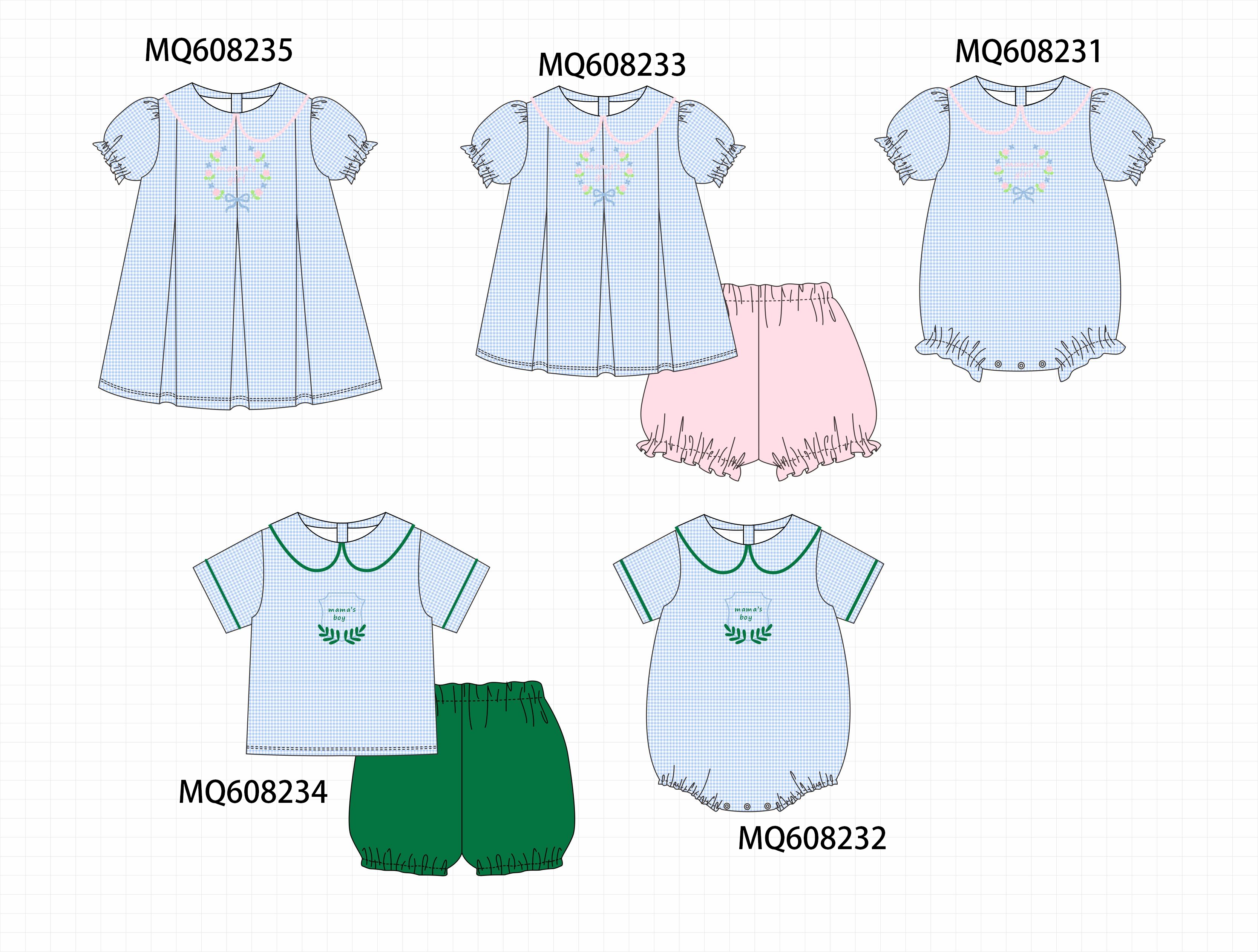 ETA MARCH 2026-po103 Blue gingham mama's girl embroidery colleciton