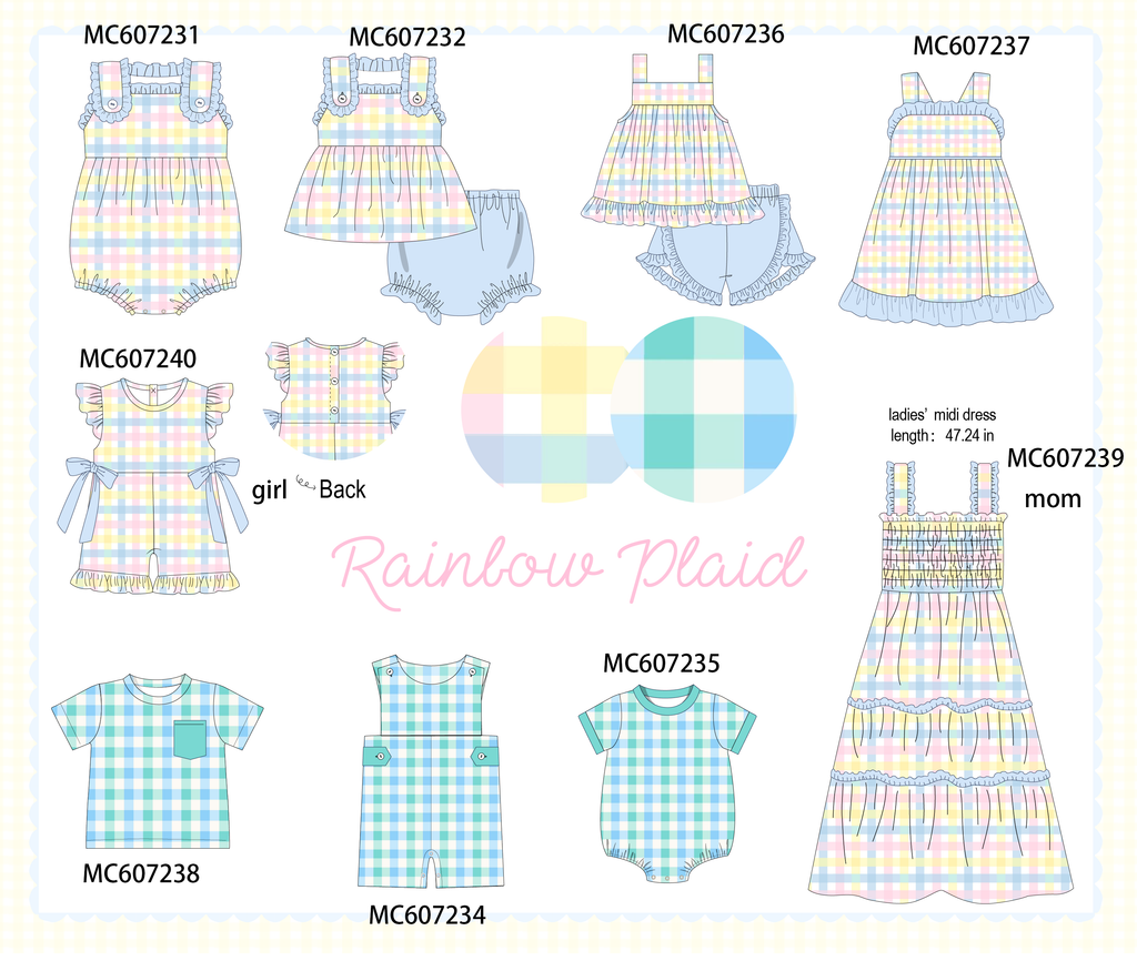 PO99 Blue gingham ruffle collection