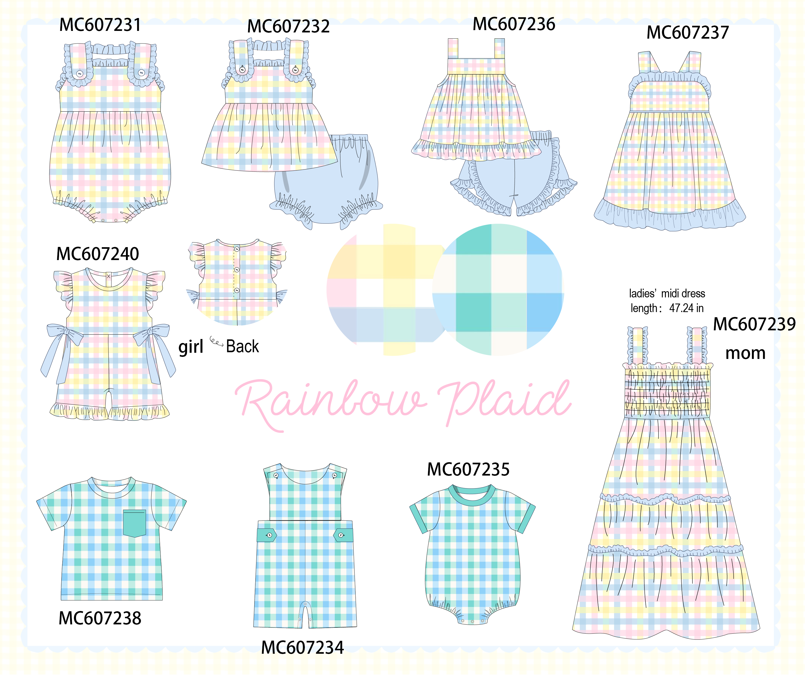 PO99 Blue gingham ruffle collection