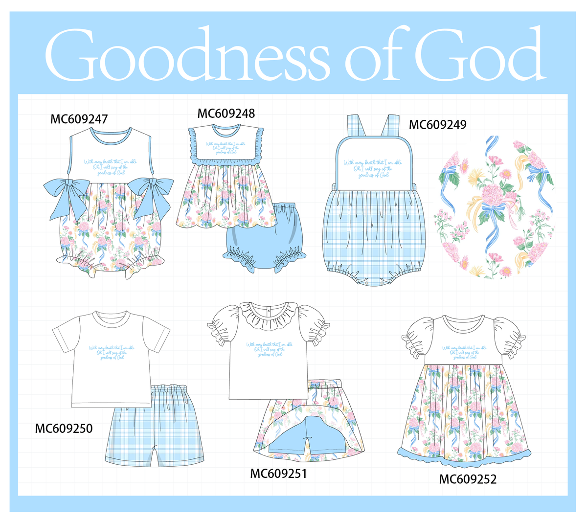 ETA MARCH 2026-po104 Blue goodness of god embroidery floral collection