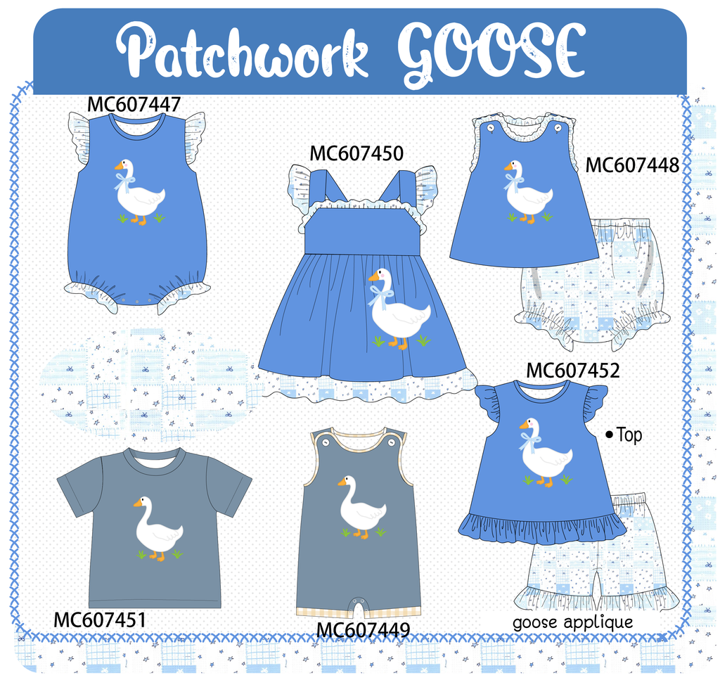 PO99 Blue goose applique patchwork collection