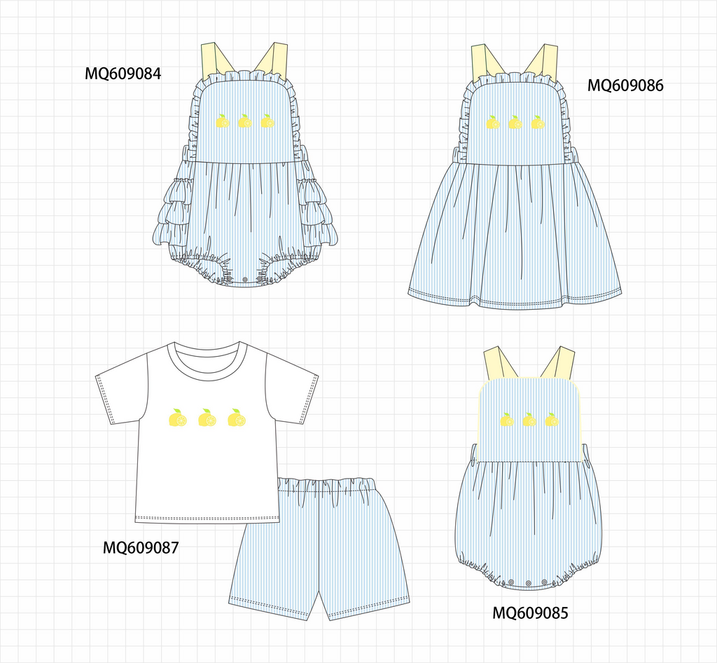 PO106 Blue lemon embroidery collection- ETA APRIL