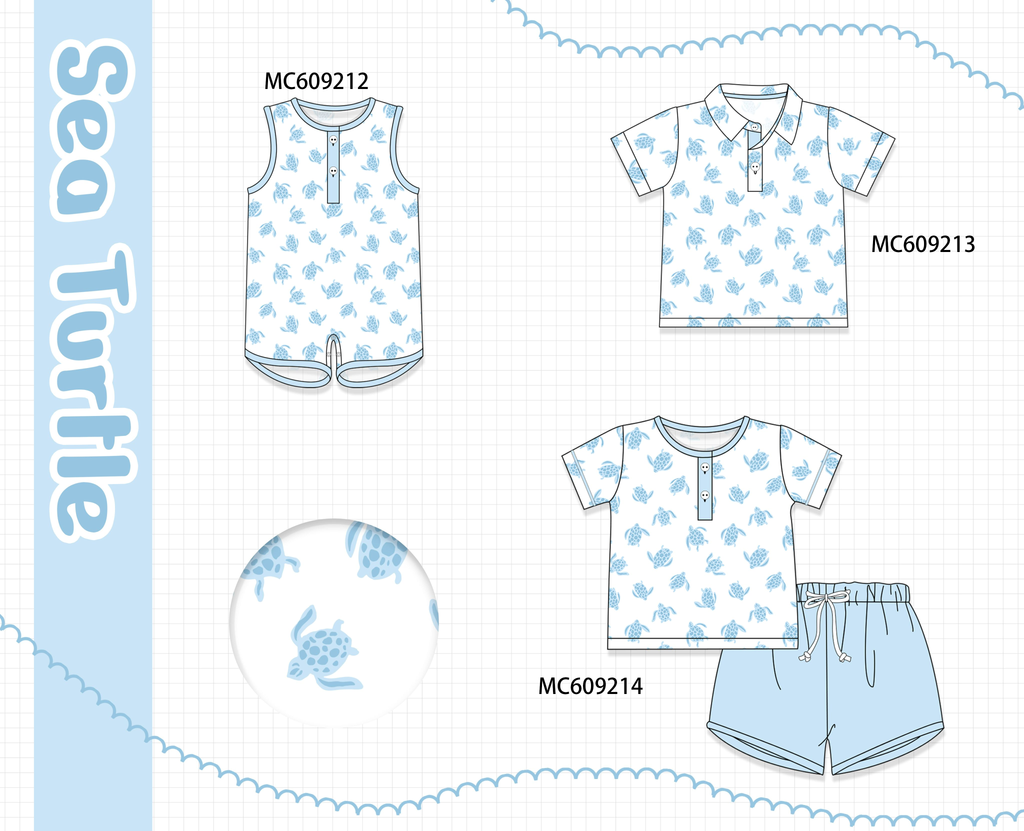 ETA MARCH 2026-po104 Blue sea turtle print collection