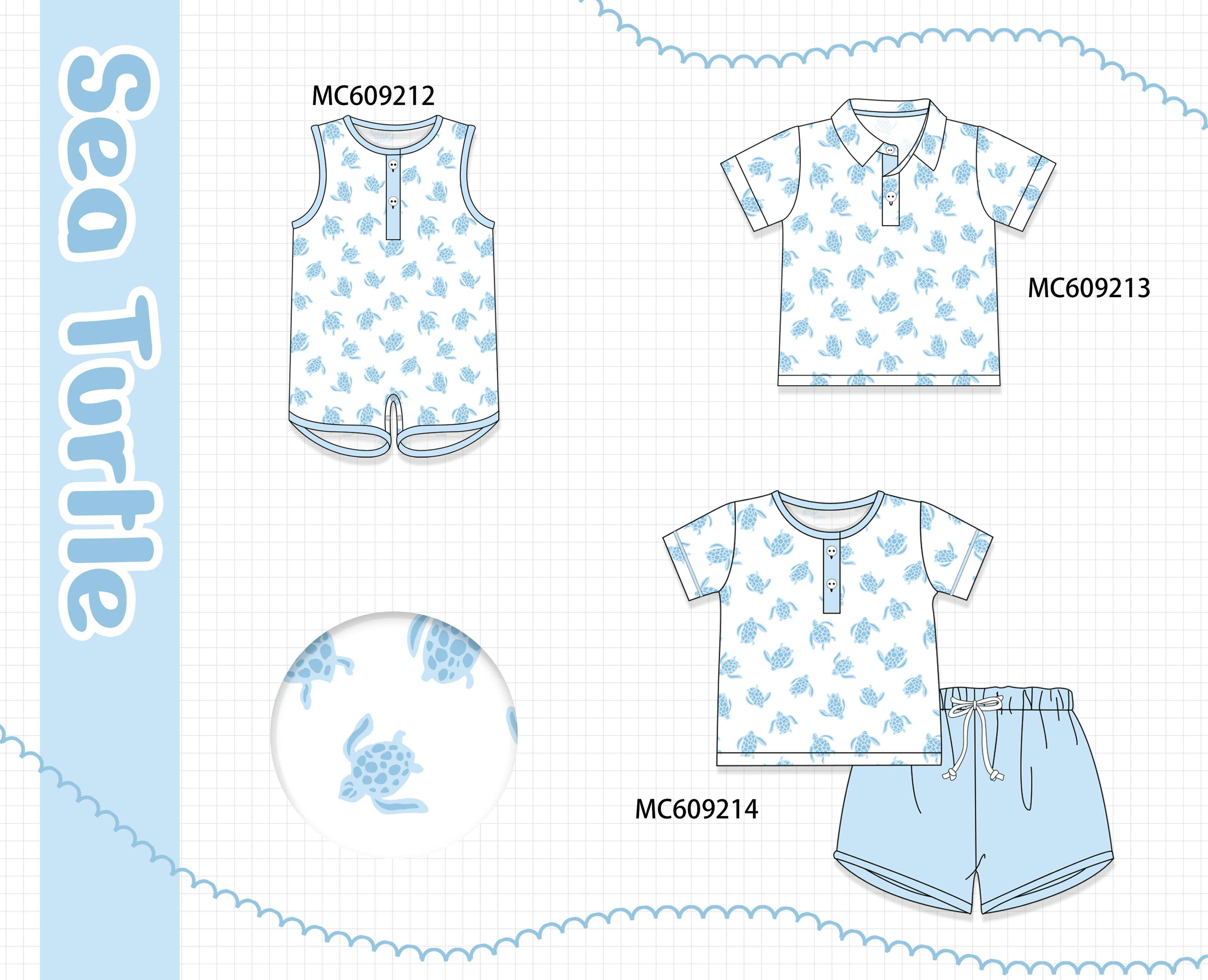 ETA MARCH 2026-po104 Blue sea turtle print collection