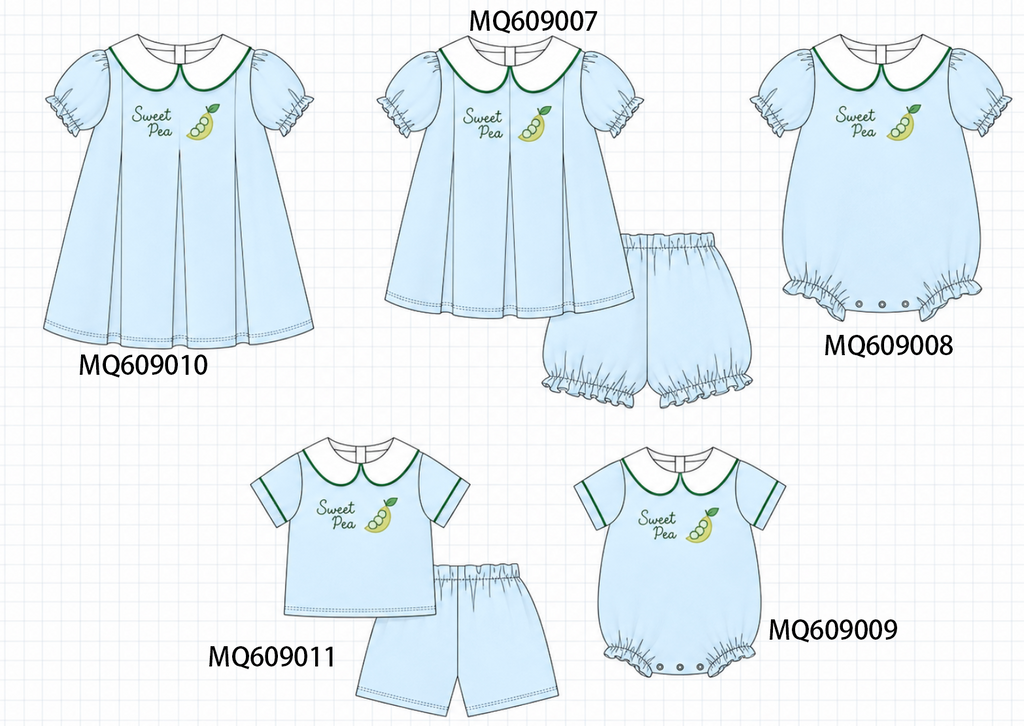 PO106 Blue sweet pea embroidery collection- ETA APRIL