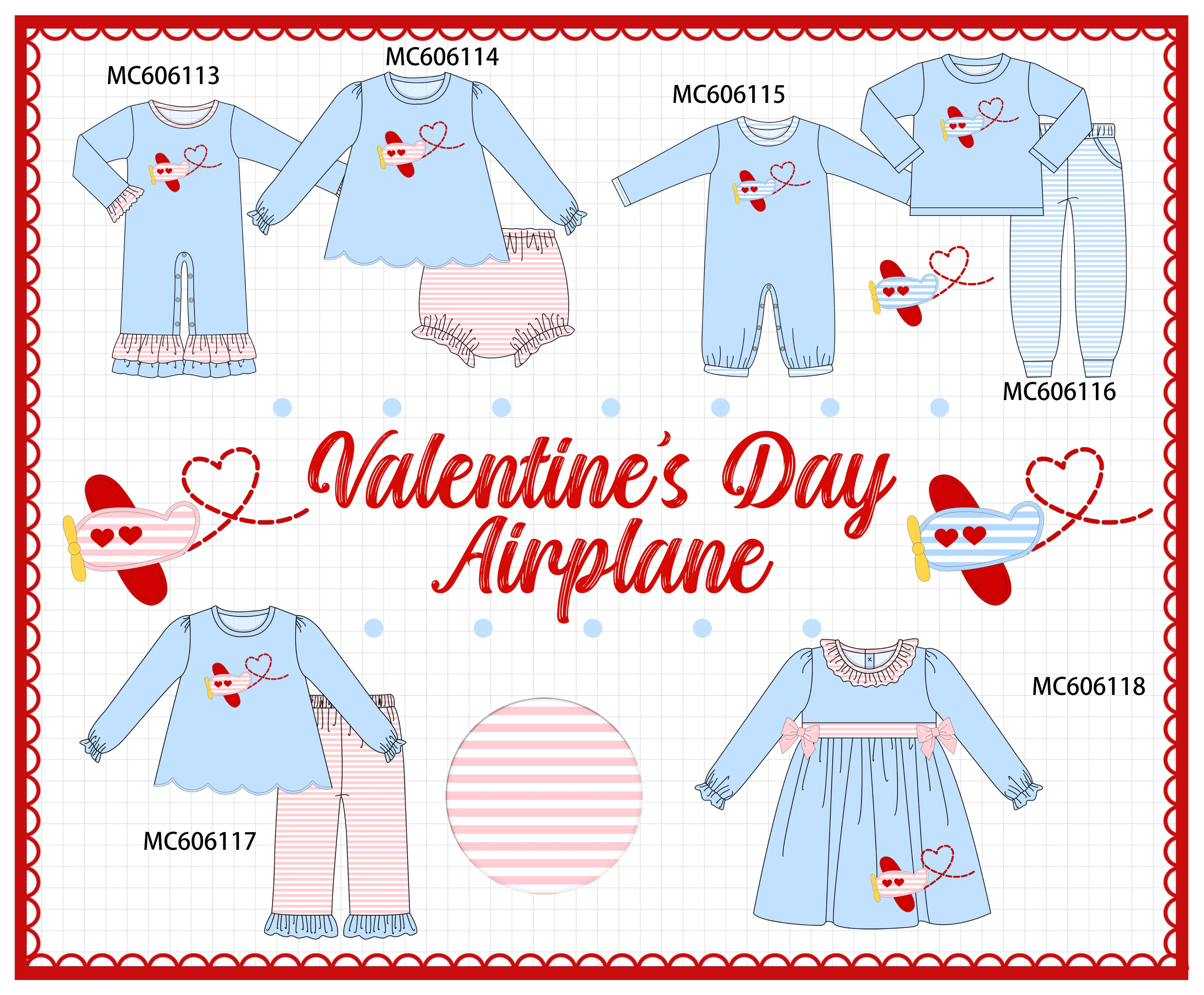 PO95 Blue valentine's day airplane applique collection - ETA early December to LC