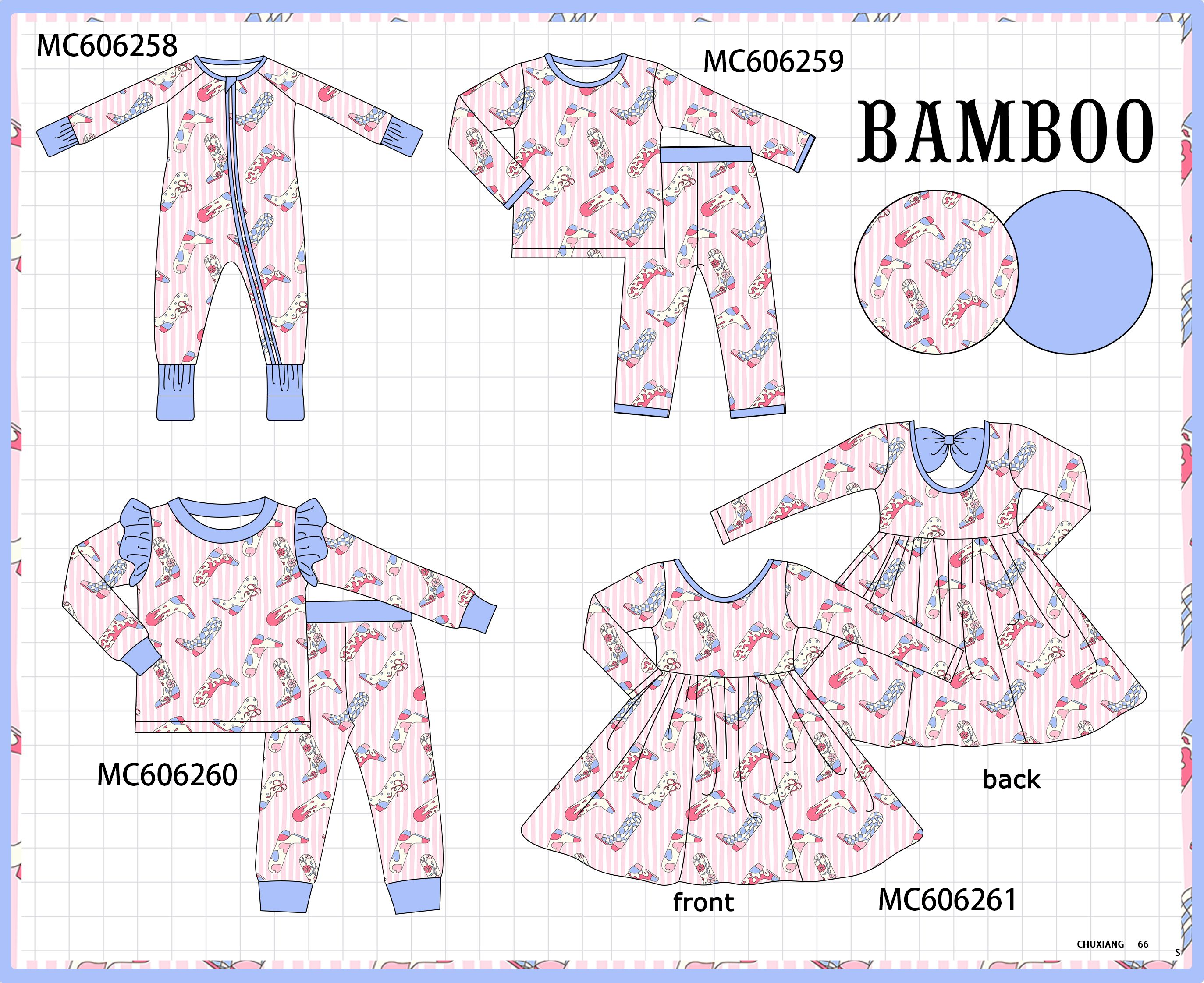 PO95 Blue western boots stripe bamboo collection - - ETA early December to LC