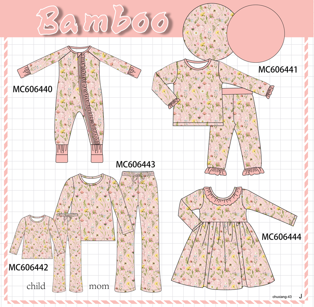 PO96 Blush floral print bamboo collection - ETA December to LC