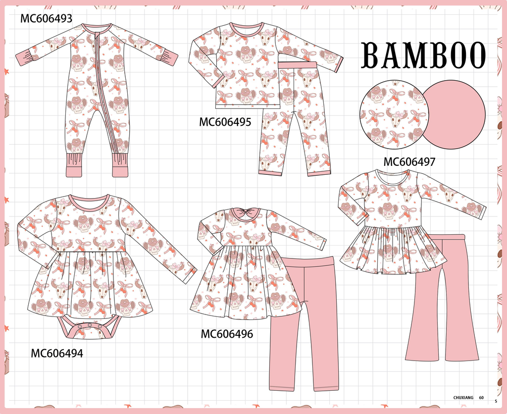PO96 Blush western cowgirl bow bamboo collection - ETA December to LC