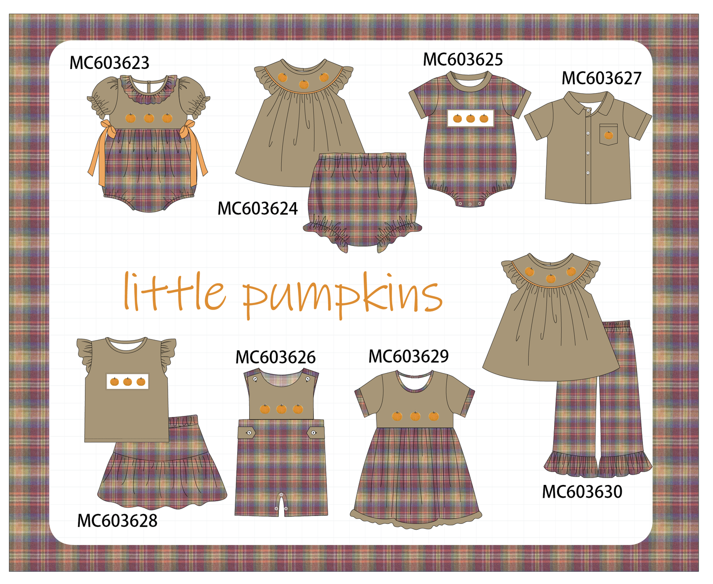 PO85 Camel pumpkin embroidery ruffle collection - ETA  LATE AUGUST to LC