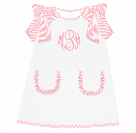 Embroidery Monogram Seersucker Swim Coverup - ETA August to LC