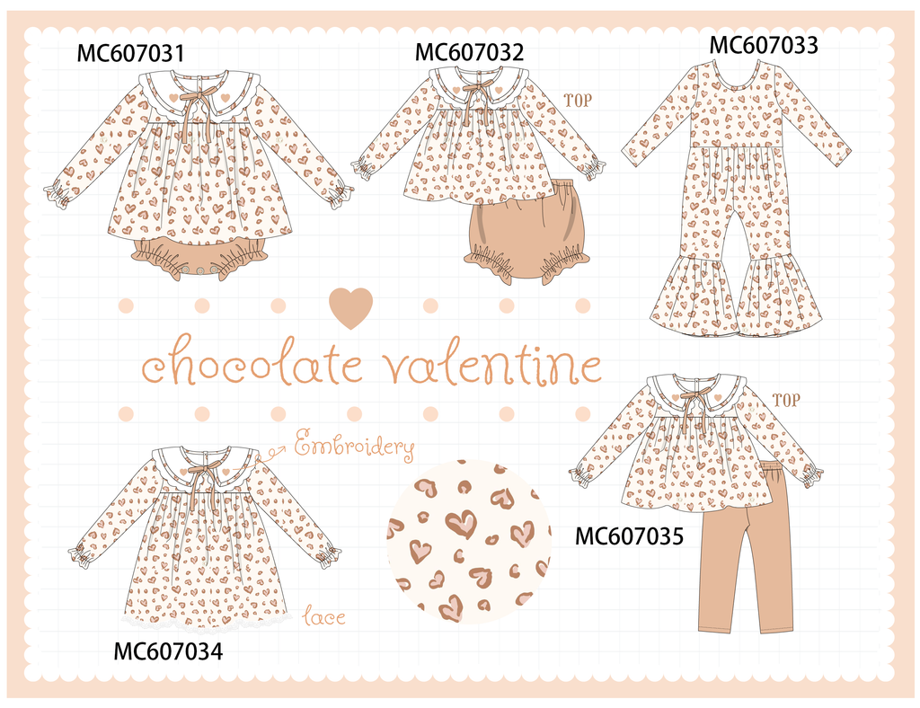 PO98 Chocolate heart embroidery collection  - ETA January to LC