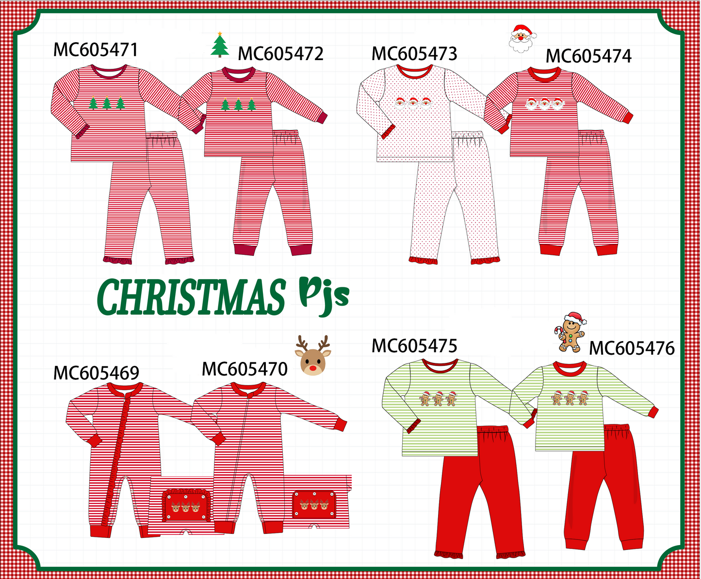 PO93 Christmas stripe tree santa reindeer gingerbread embroidery collection- ETAmid-November to LC