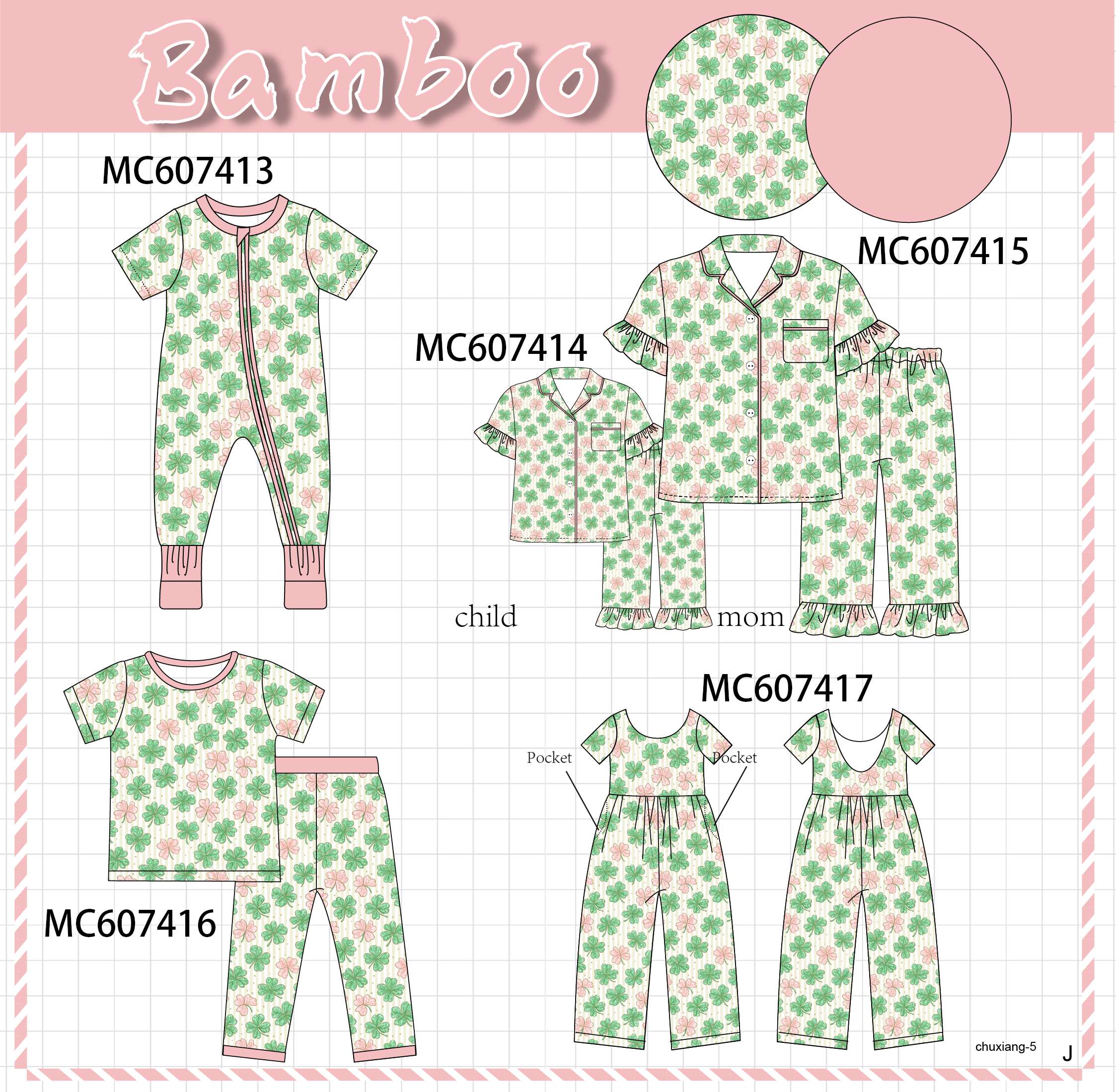 PO99 Clover print bamboo collection