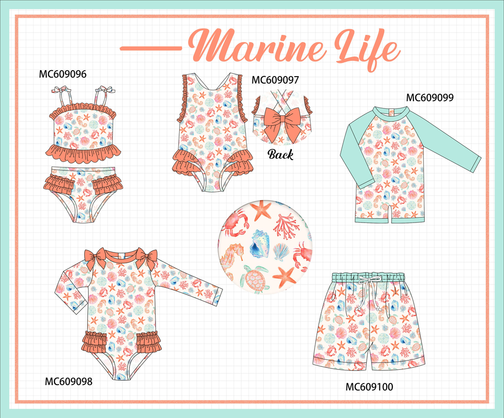 ETA MARCH 2026-po104 Coral&mint marine creatrue swimsuit collection