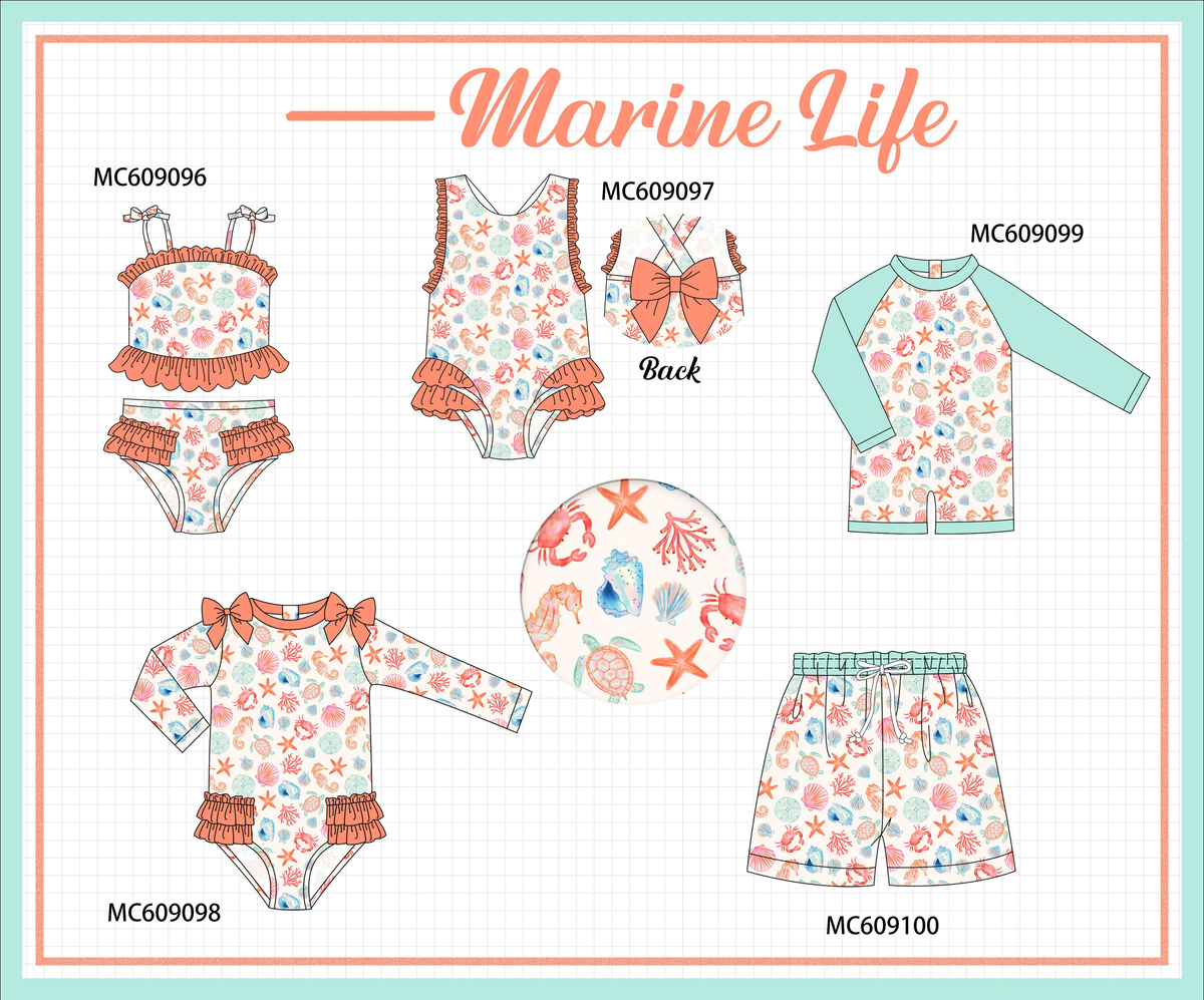 ETA MARCH 2026-po104 Coral&mint marine creatrue swimsuit collection