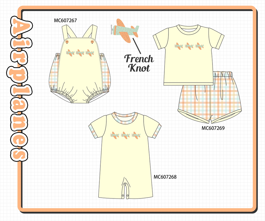 PO99 Cream airplane french knot collection